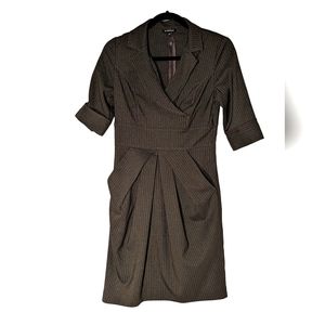 Le Chateau brown work dress with pockets, made in Canada
